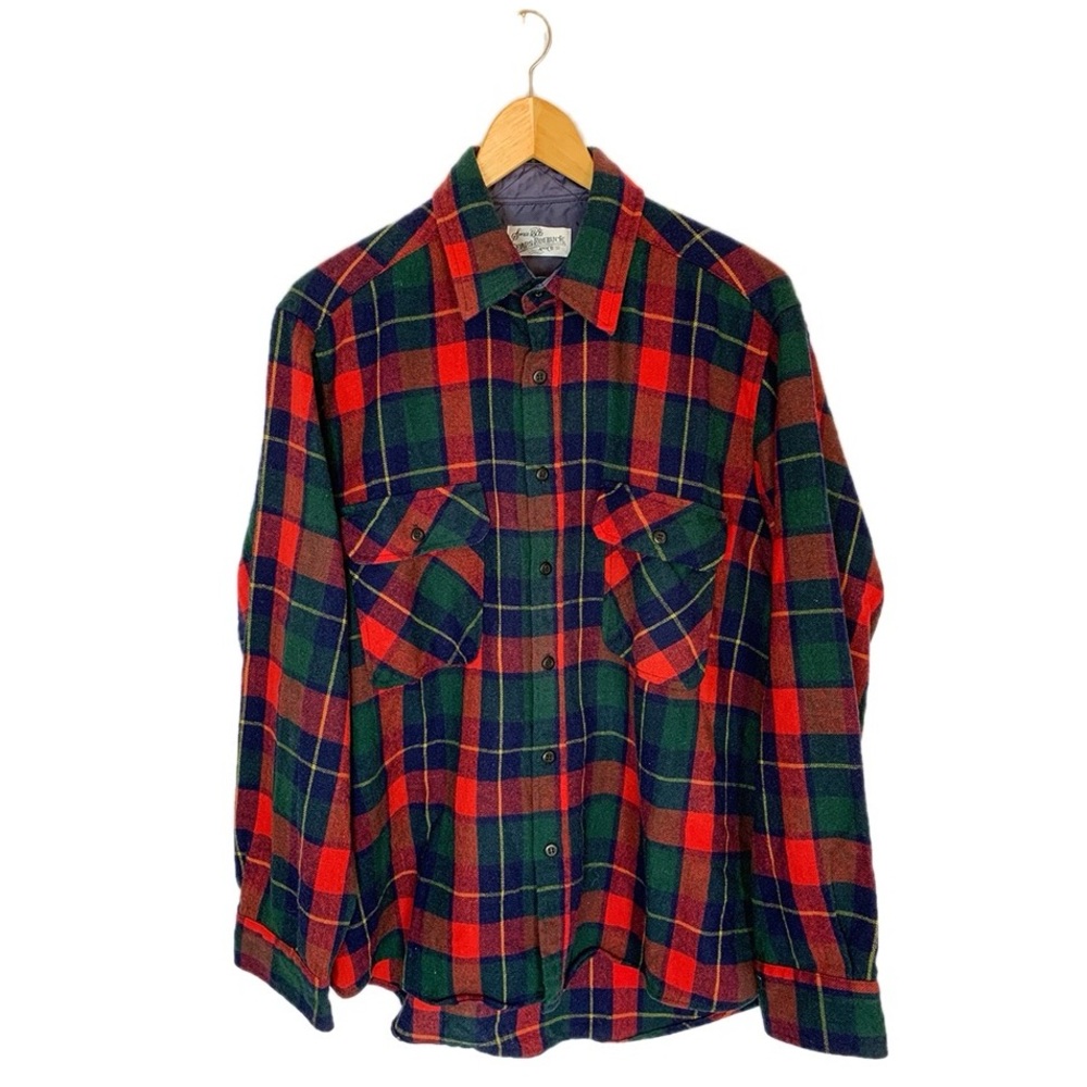 Vintage Red and Green Flannel Button Down Shirt